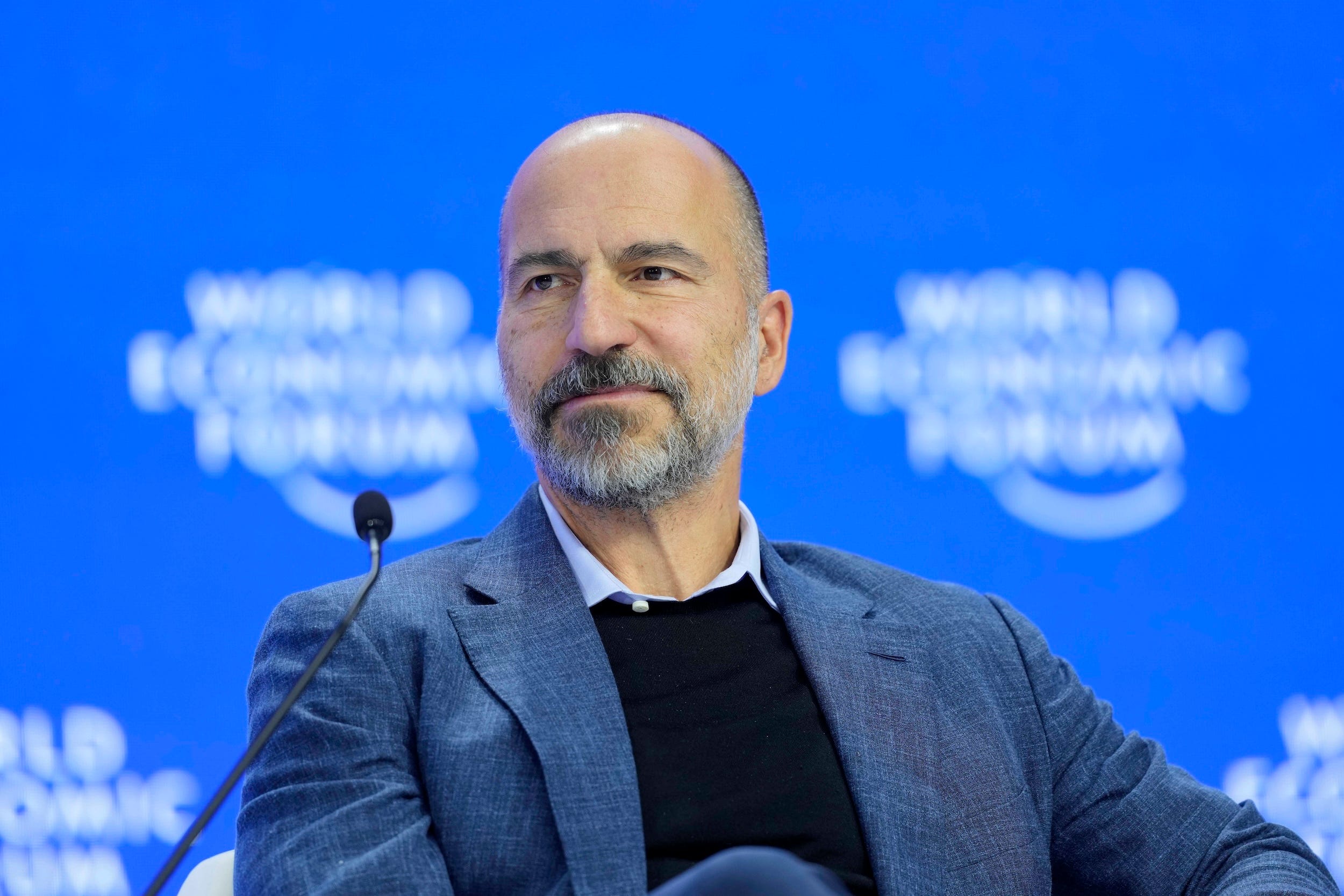 Dara Khosrowshahi speaks at the World Economic Forum in Davos