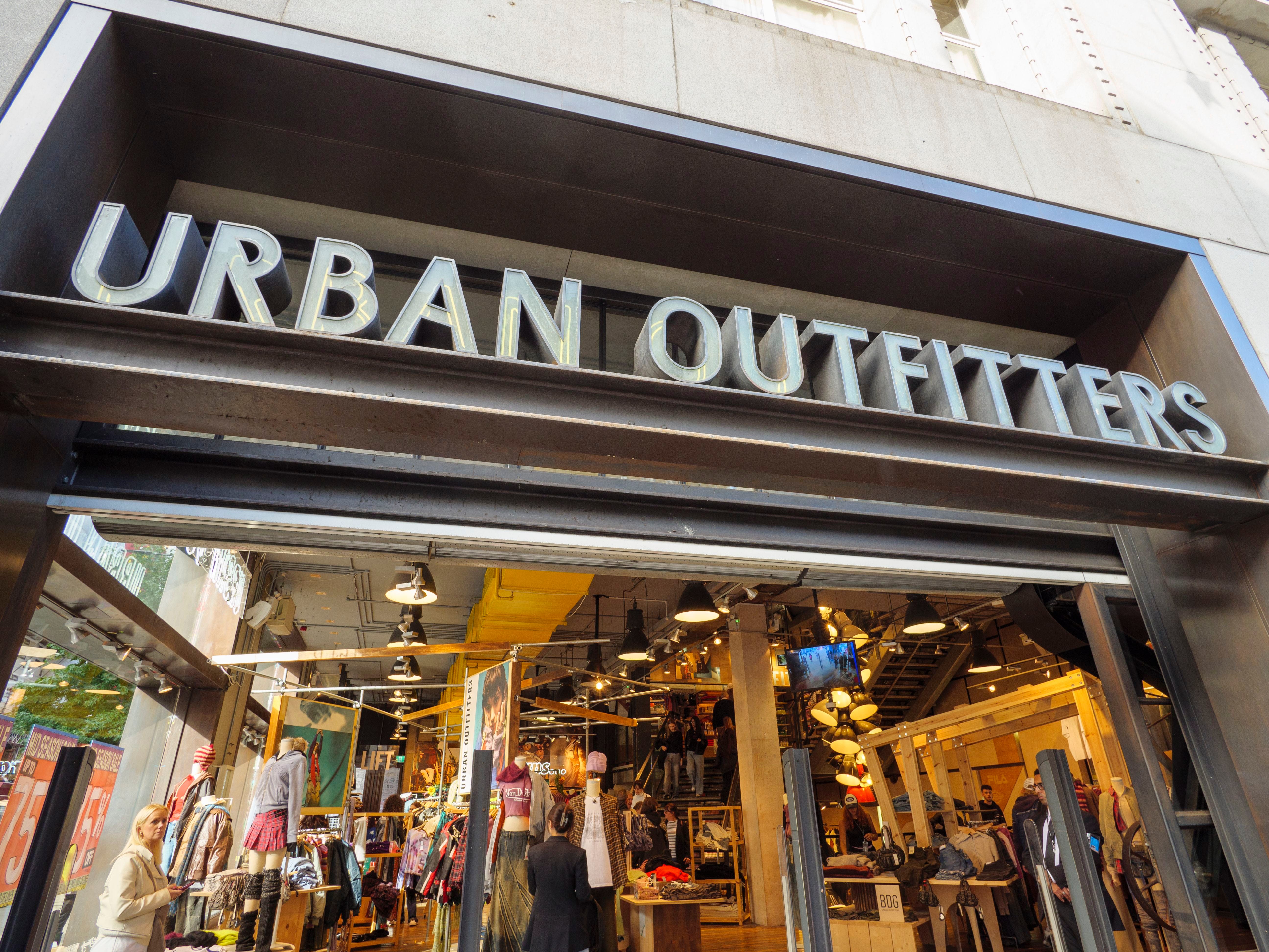 Urban Outfitters shop on Oxford Street, London, UK.