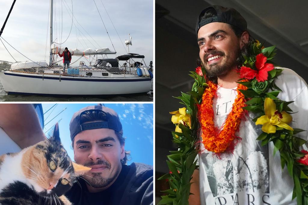 Viral Oregon man who quit his job to set sail with his cat arrives to cheering fans in Hawaii after weekslong journey