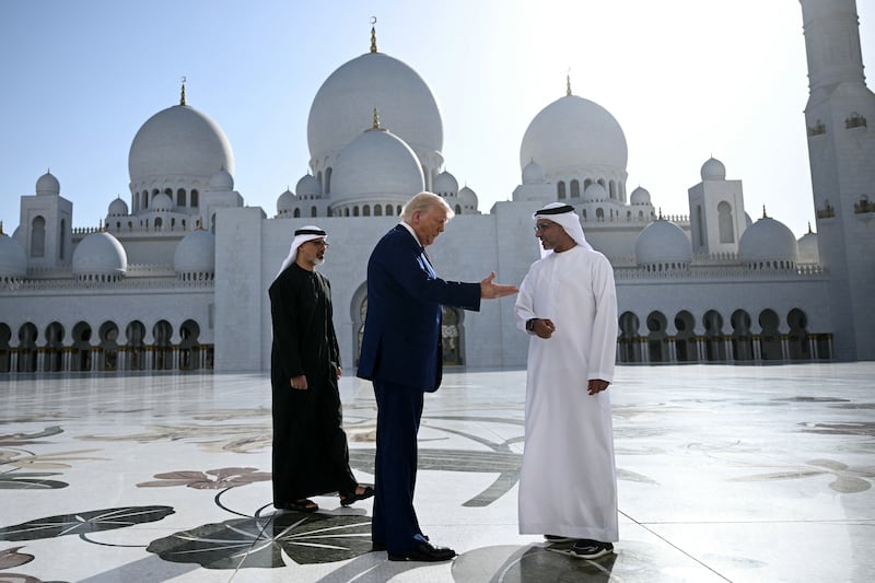 Donald Trump tours the Sheikh Zayed Grand Mosque in Abu Dhabi.