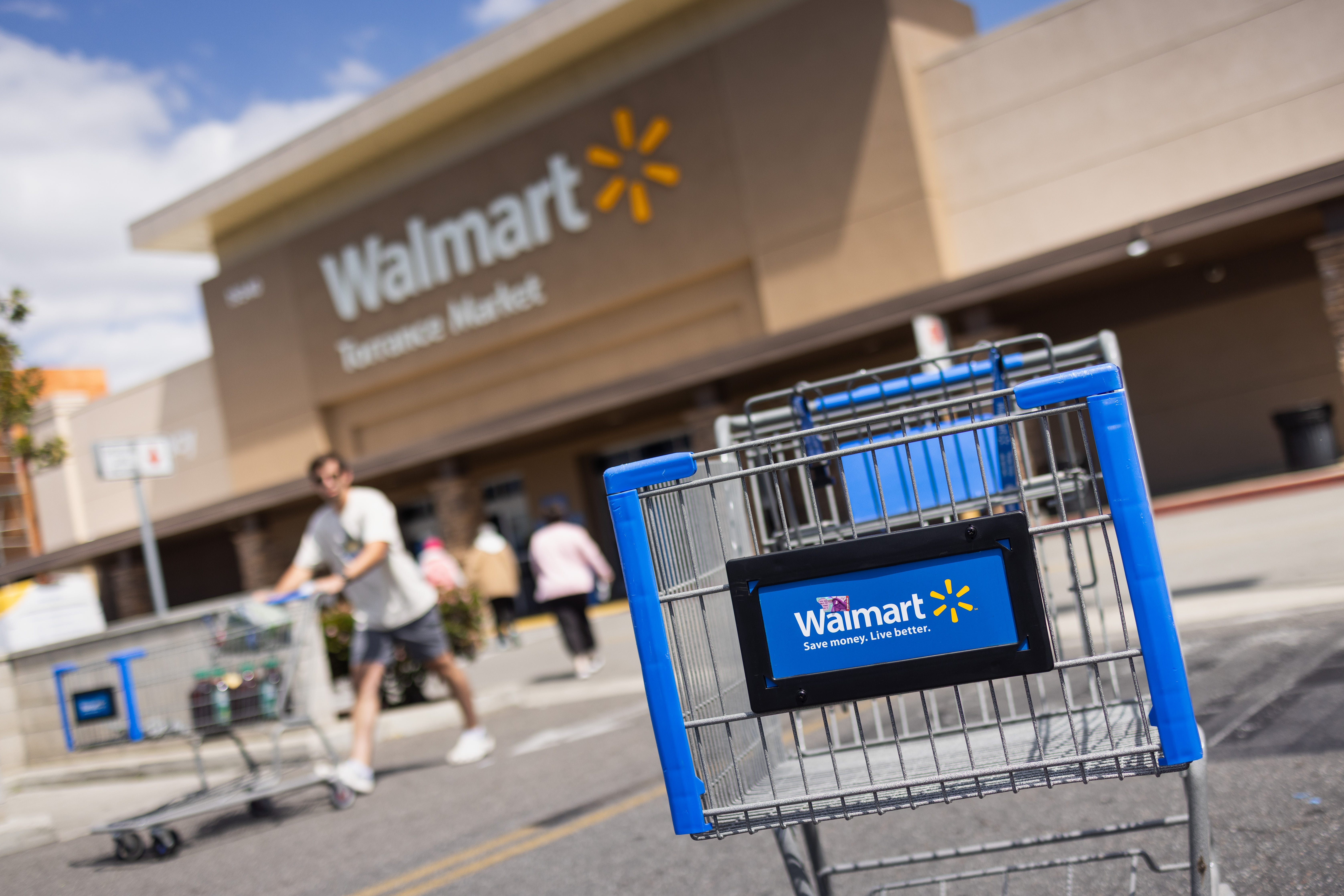Shoppers visit a Walmart market in Torrance, California on April 3, 2025.