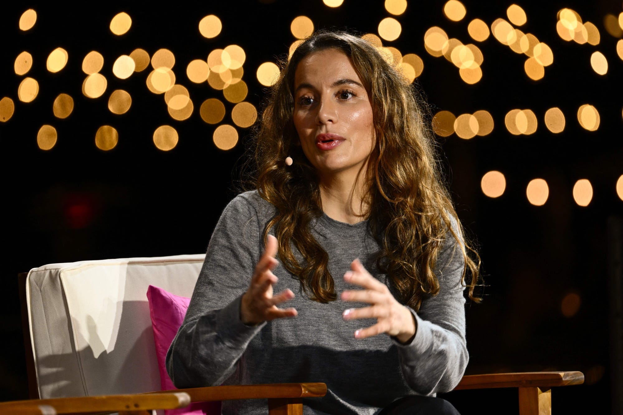 Mira Murati speaking at an event.