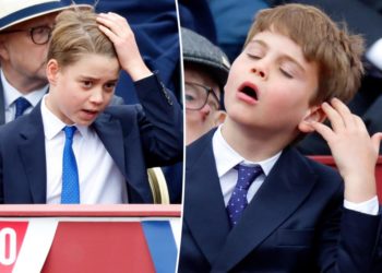 Watch Prince Louis mimic big brother Prince George during VE Day parade
