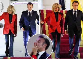 What French President Macron and wife Brigitte said to each other after she shoved him: lip reader