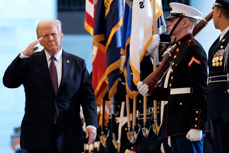 Donald Trump and troops