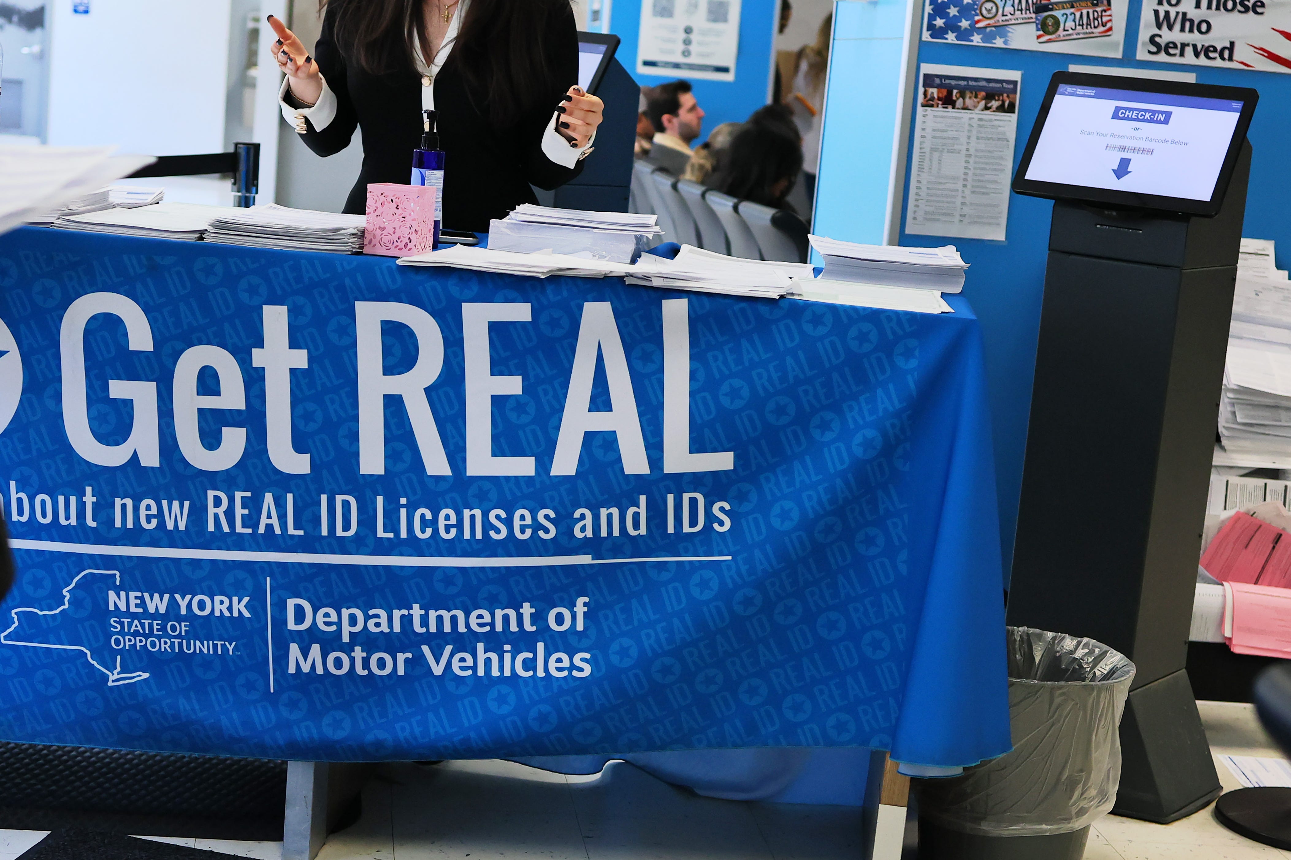 Real ID desk at DMV office