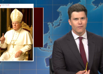 ‘SNL’s’ Colin Jost Pinpoints the Creepiest Part of Trump’s AI Pope Photo
