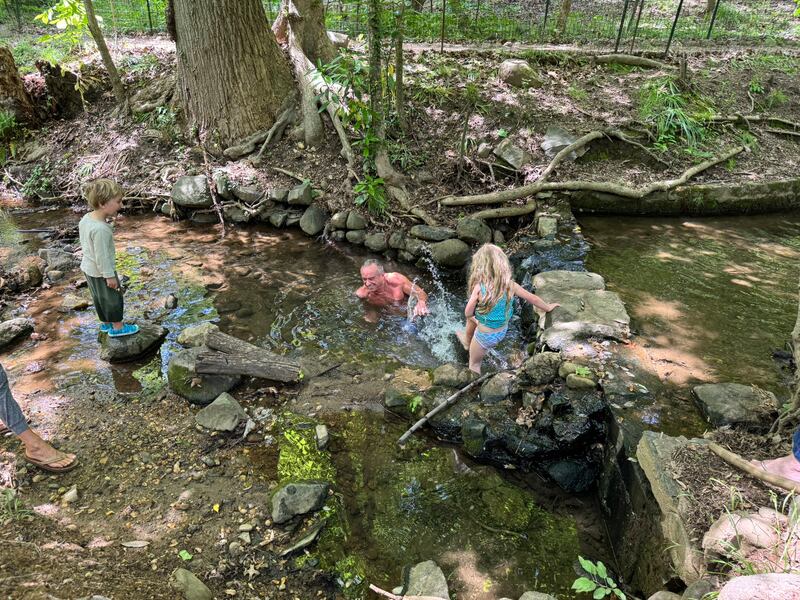 Robert F. Kennedy with family at Rock Creek.