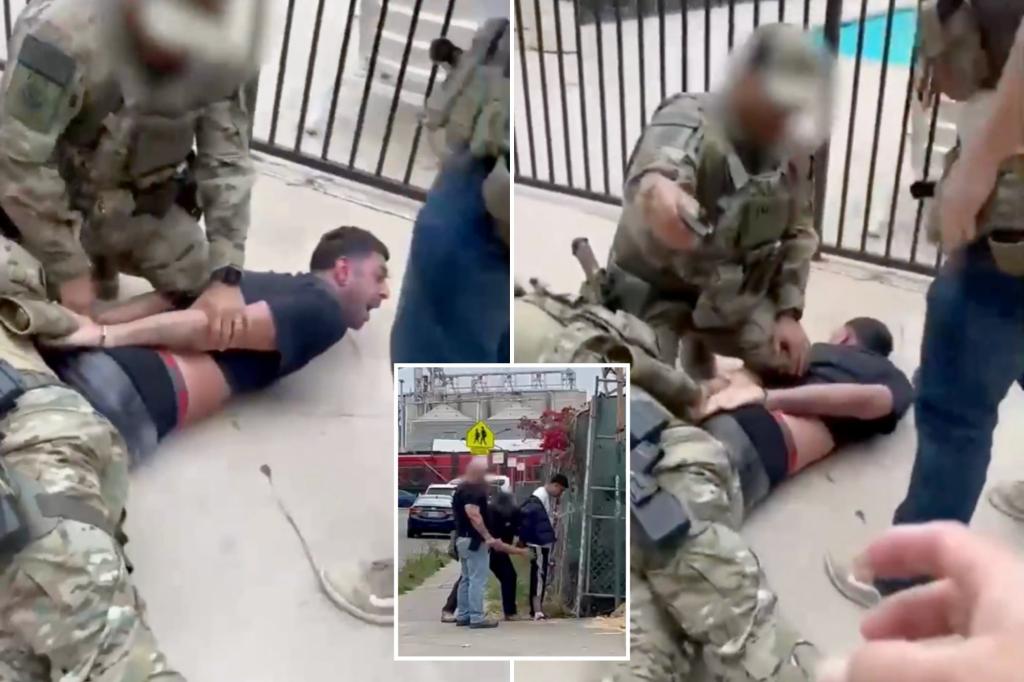 ‘Violent Venezuelan alien’ with possible Tren de Aragua ties caught with knife during ICE takedown in San Diego: video
