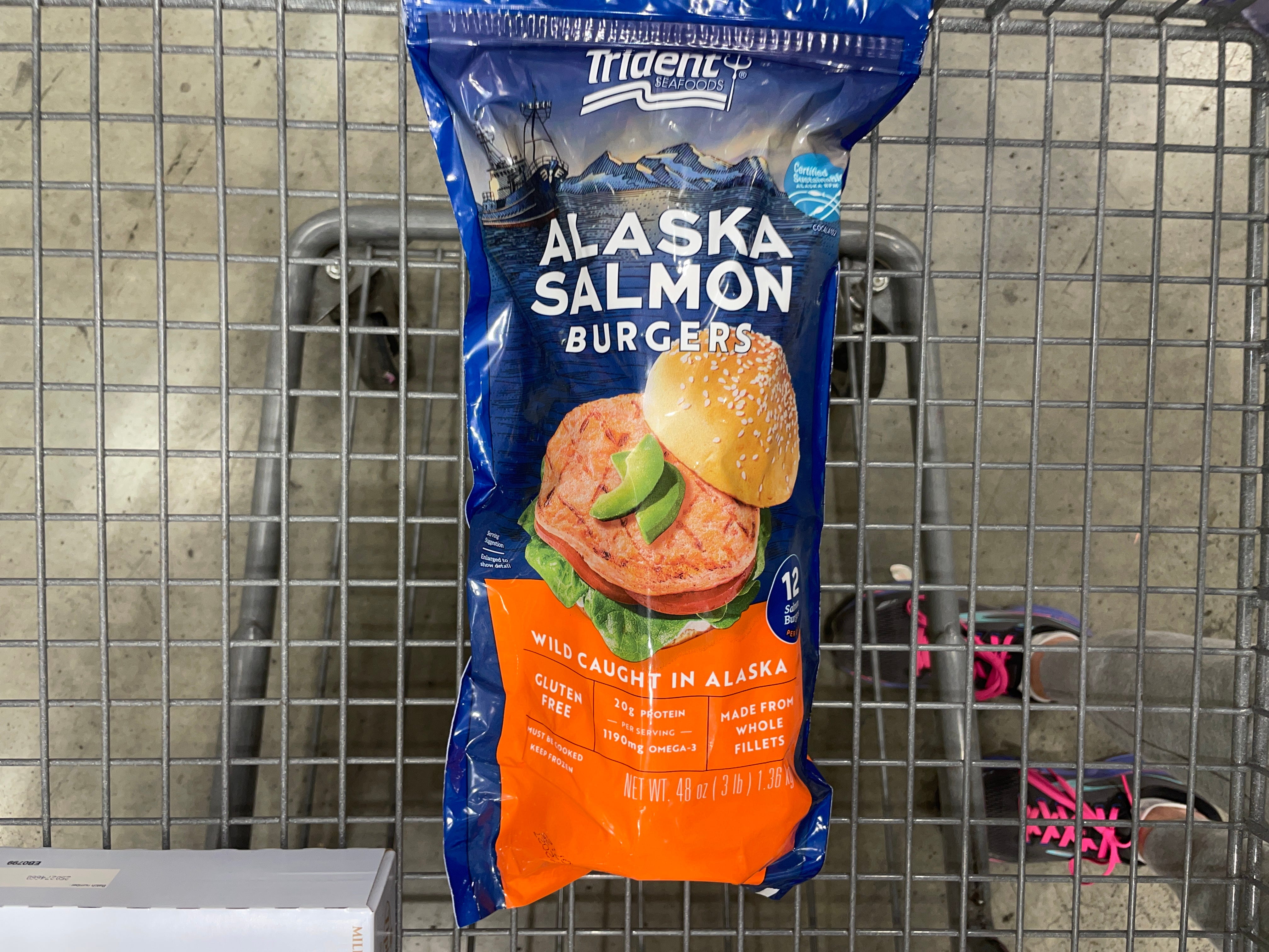Trident Seafood Alaskan salmon burgers at Costco