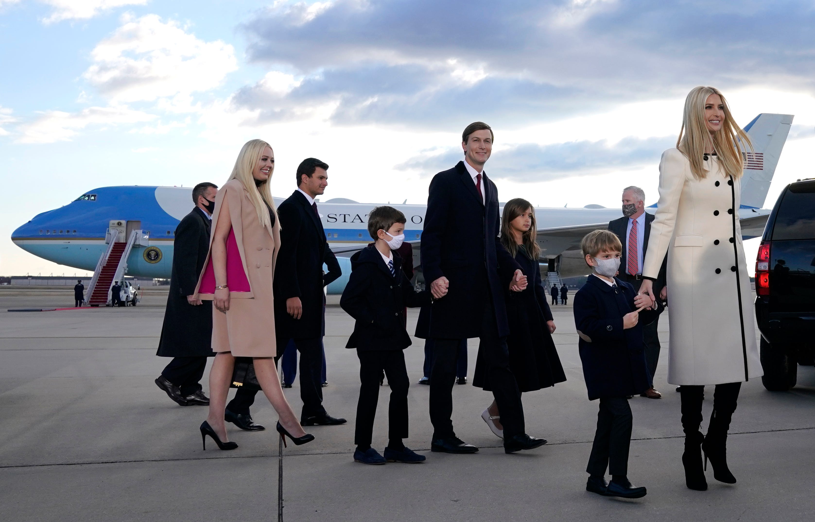 Jared Kushner and Ivanka Trump with their children in 2021