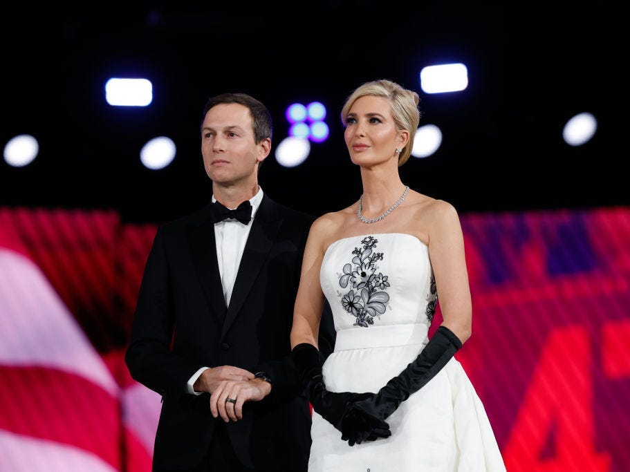 Jared Kushner and Ivanka Trump at Donald Trump's 2025 inauguration.