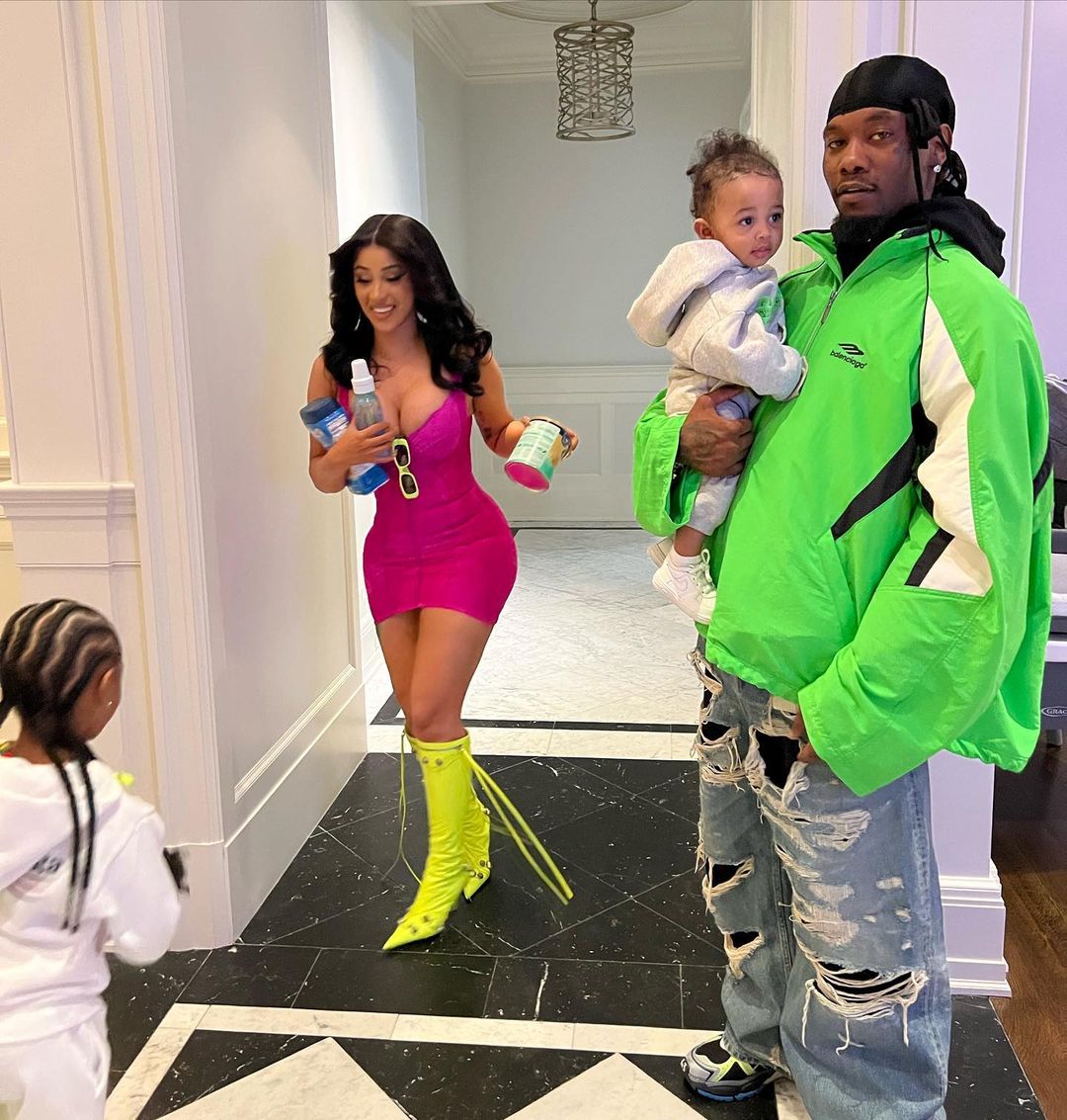 Cardi B and Offset with their kids two oldest kids