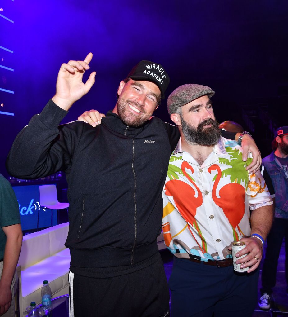 Travis Kelce and Jason Kelce at the Big Slick Celebrity Weekend charity event on Saturday.

