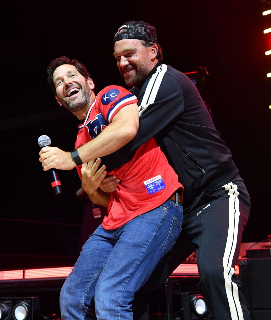 Paul Rudd and Travis Kelce at the Big Slick Celebrity Weekend charity event on Saturday.