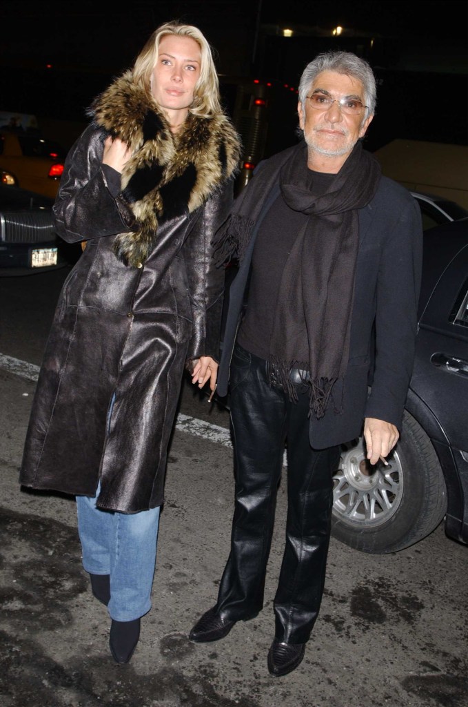 Crystal McKinney and Roberto Cavalli arrive at the Sean John Fall/Winter 2003 Men's Collection fashion show at Cipriani 42nd Street during Mercedes-Benz Fashion Week February 8, 2003 in New York City, New York. 