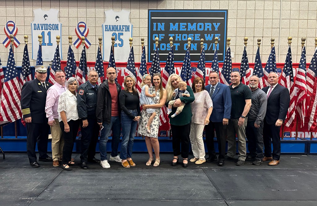 Dziemian's family members and friends at his promotion ceremony.
