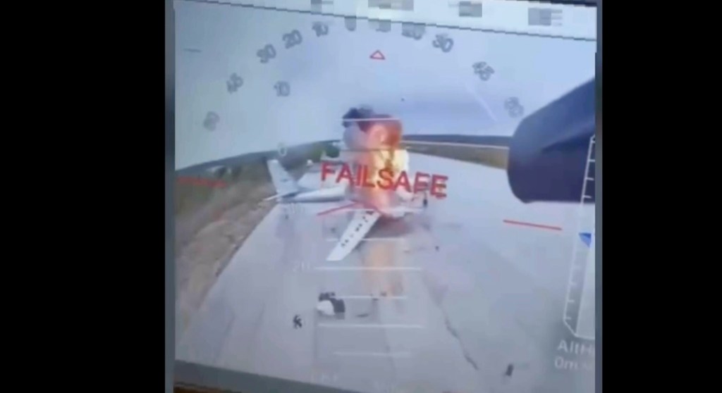 Footage of Ukraine's drone strikes against Russian bombers on June 1, 2025.