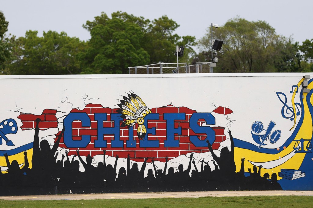 A Chiefs mural seen at Massapequa High School.