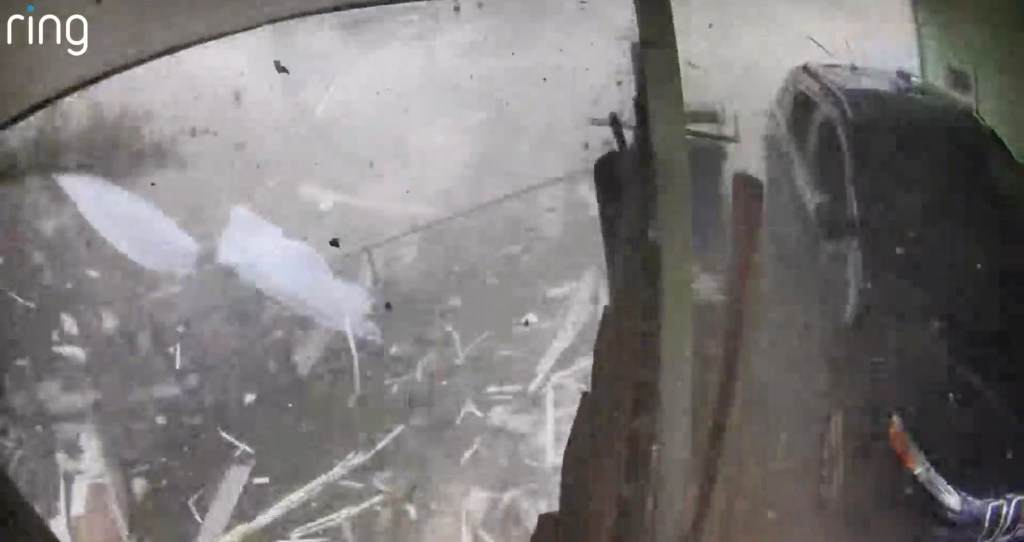 A house explosion in Gladstone, Missouri caught on a Ring doorbell camera.
