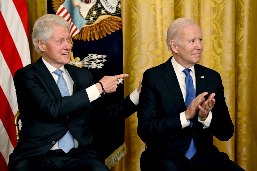 Clinton said he thought President Biden did a good job, and that many people were trying to explain his election loss