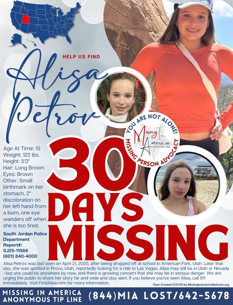 missing persons poster for alisa petrov
