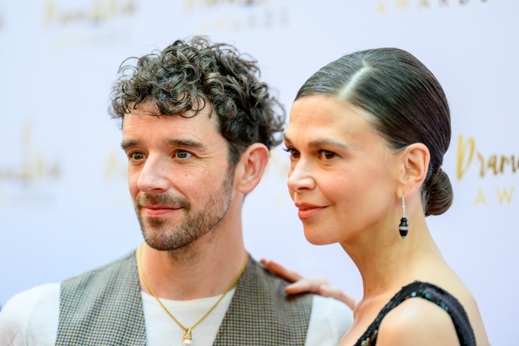 Michael Urie and Sutton Foster at 2025 Drama Desk Awards Sunday