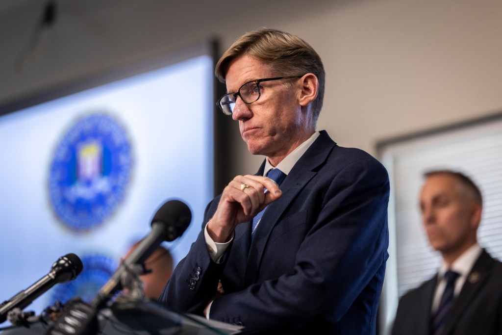 Boulder District Attorney Michael Dougherty at a press conference.