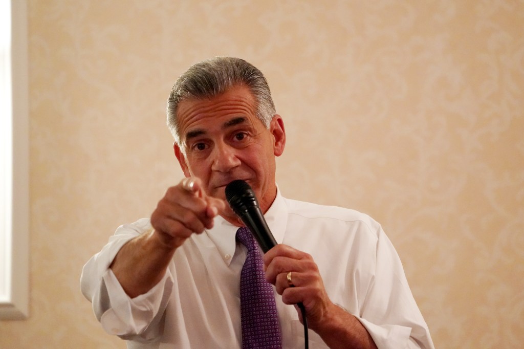 Ciattarelli speaking at a venue in Fair Lawn, NJ on October 28, 2021.