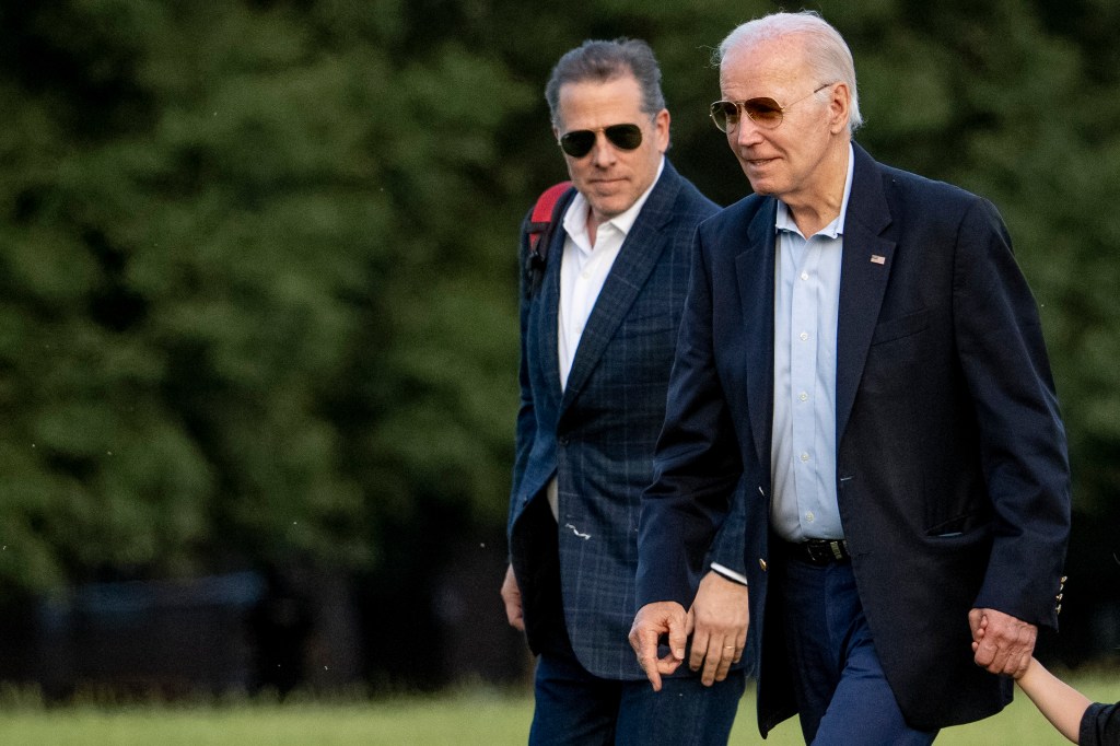 Former President Biden, and his son Hunter Biden arrive at Fort McNair, Sunday, June 25, 2023, in Washington.