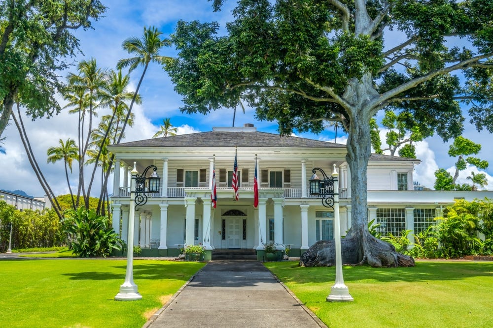 Washington Place, the governor's mansion in Honolulu, Hawaii.