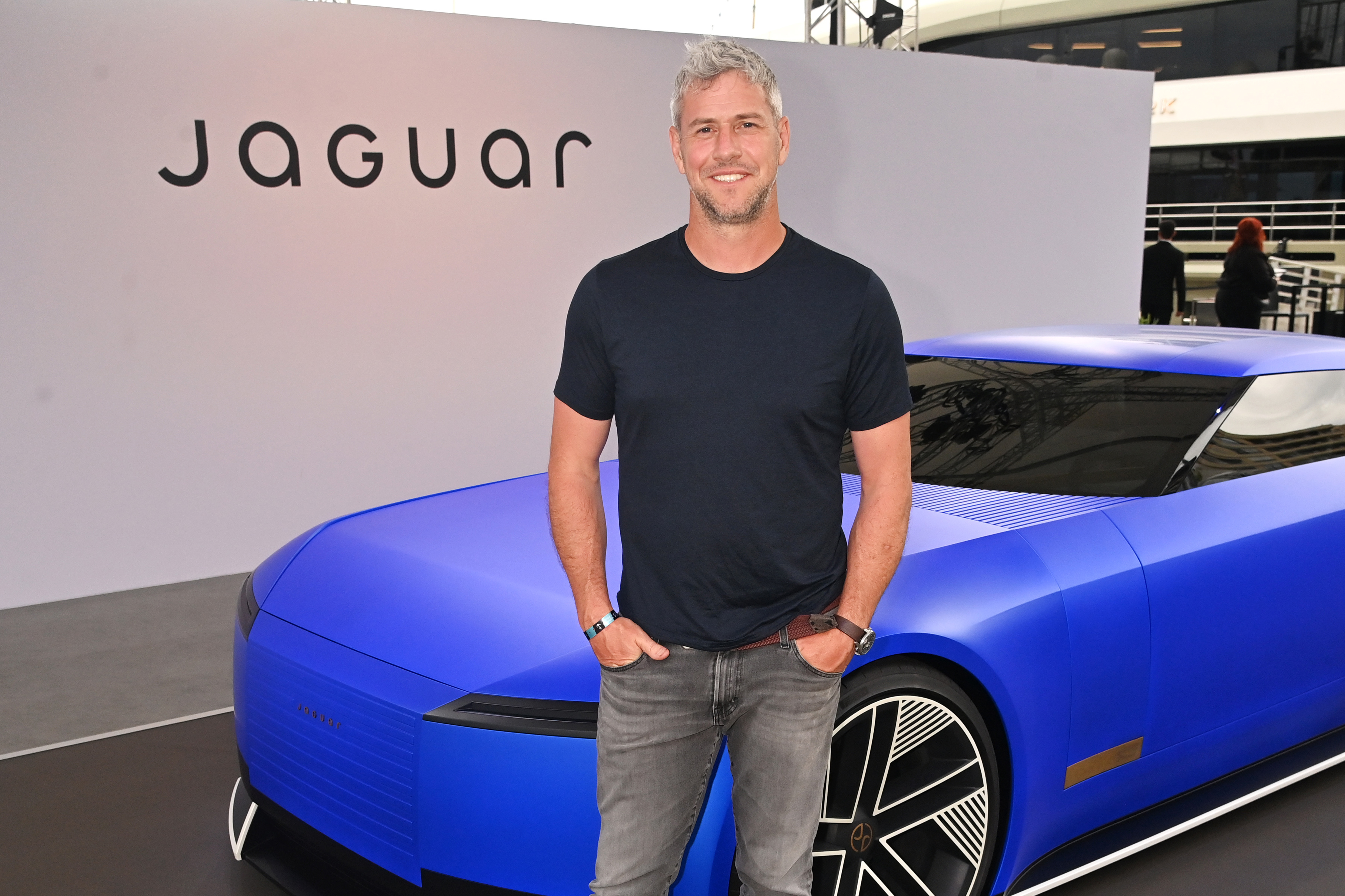 Ant Anstead standing in front of a car at the 2025 Formula E Monaco ePrix 