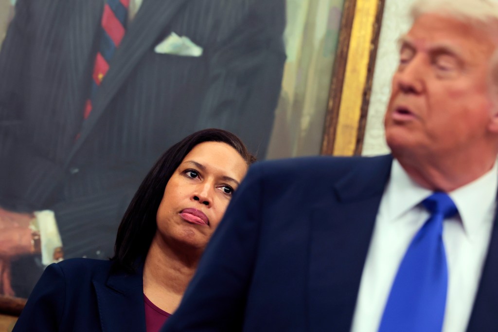 President Trump and DC Mayor Muriel Bowser at a press conference.