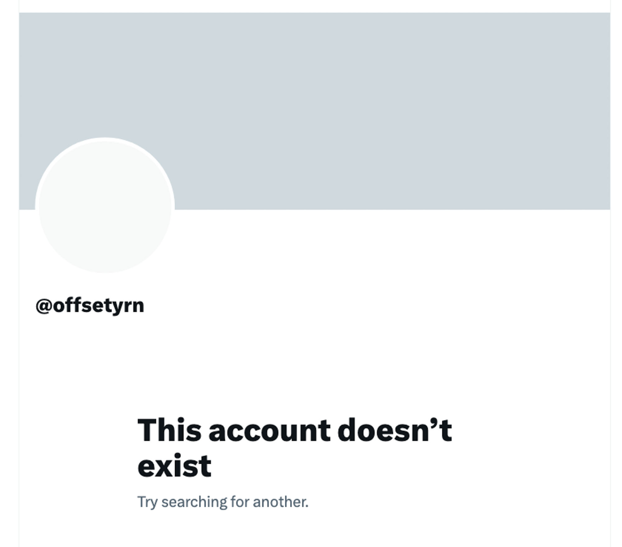 Offset's deactivated Twitter