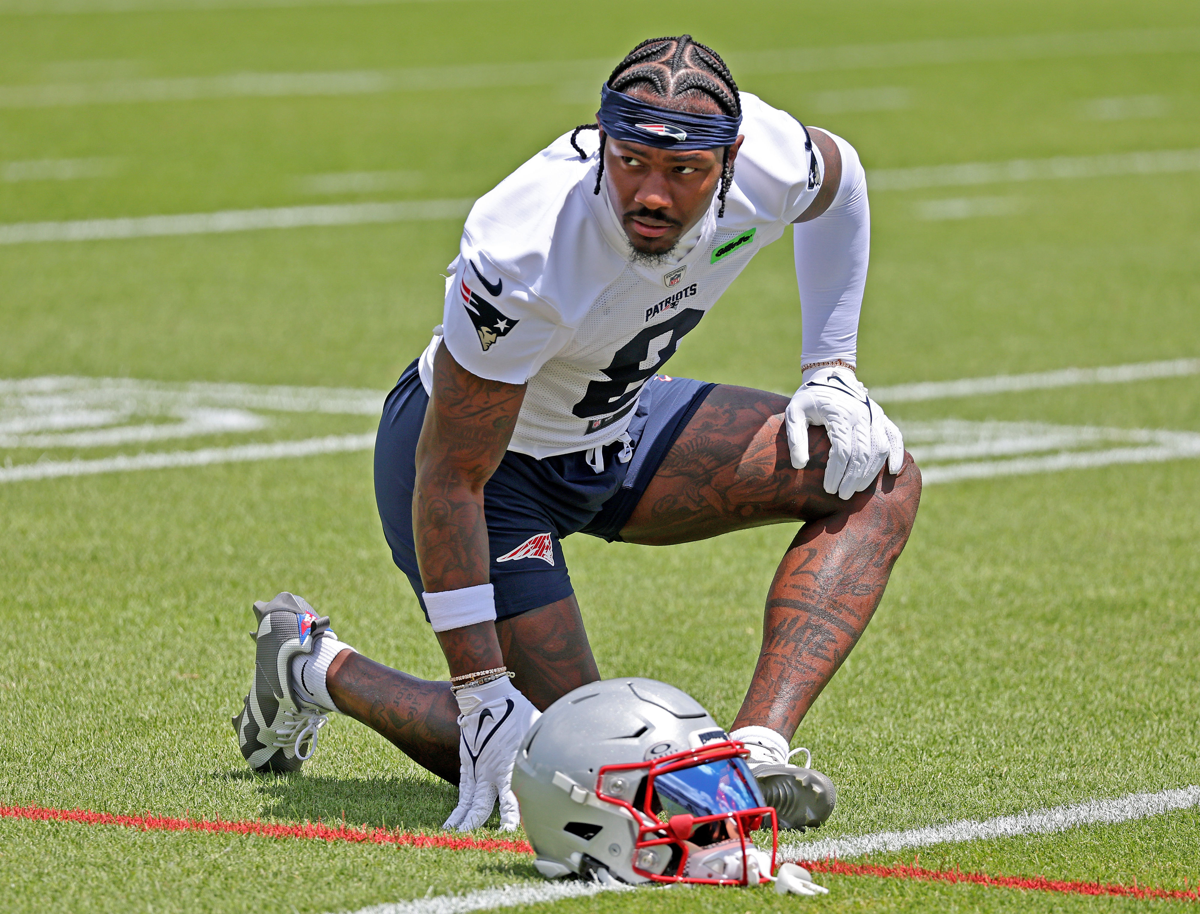 Stefon Diggs at a Patriots workout in June 2025