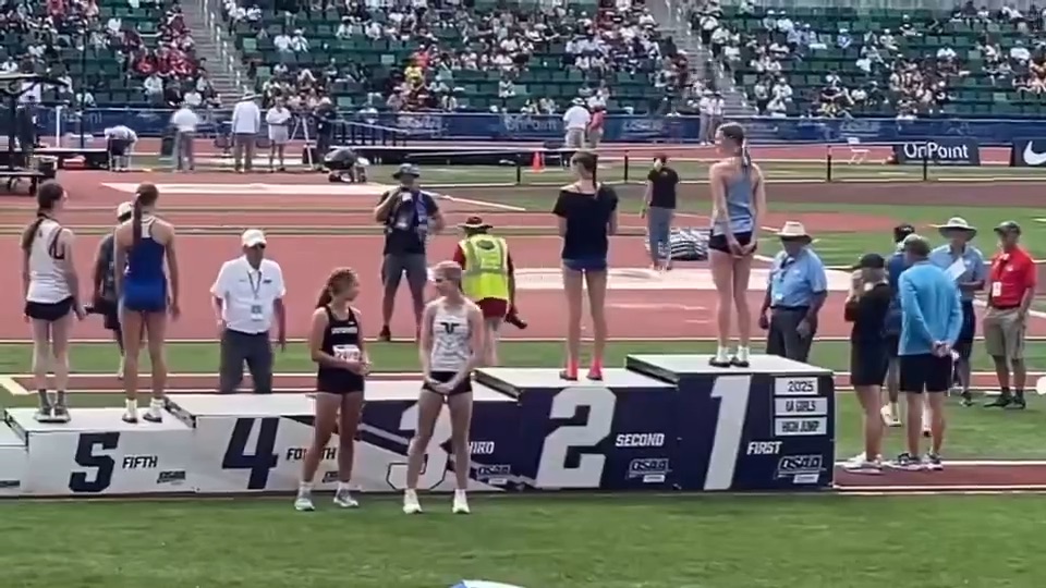 Tigard High School’s Alexa Anderson went viral when she protested the conclusion of the Oregon State Athletic Association's Girls High Jump finale at Hayward Field in Eugene, Ore., on May 31.