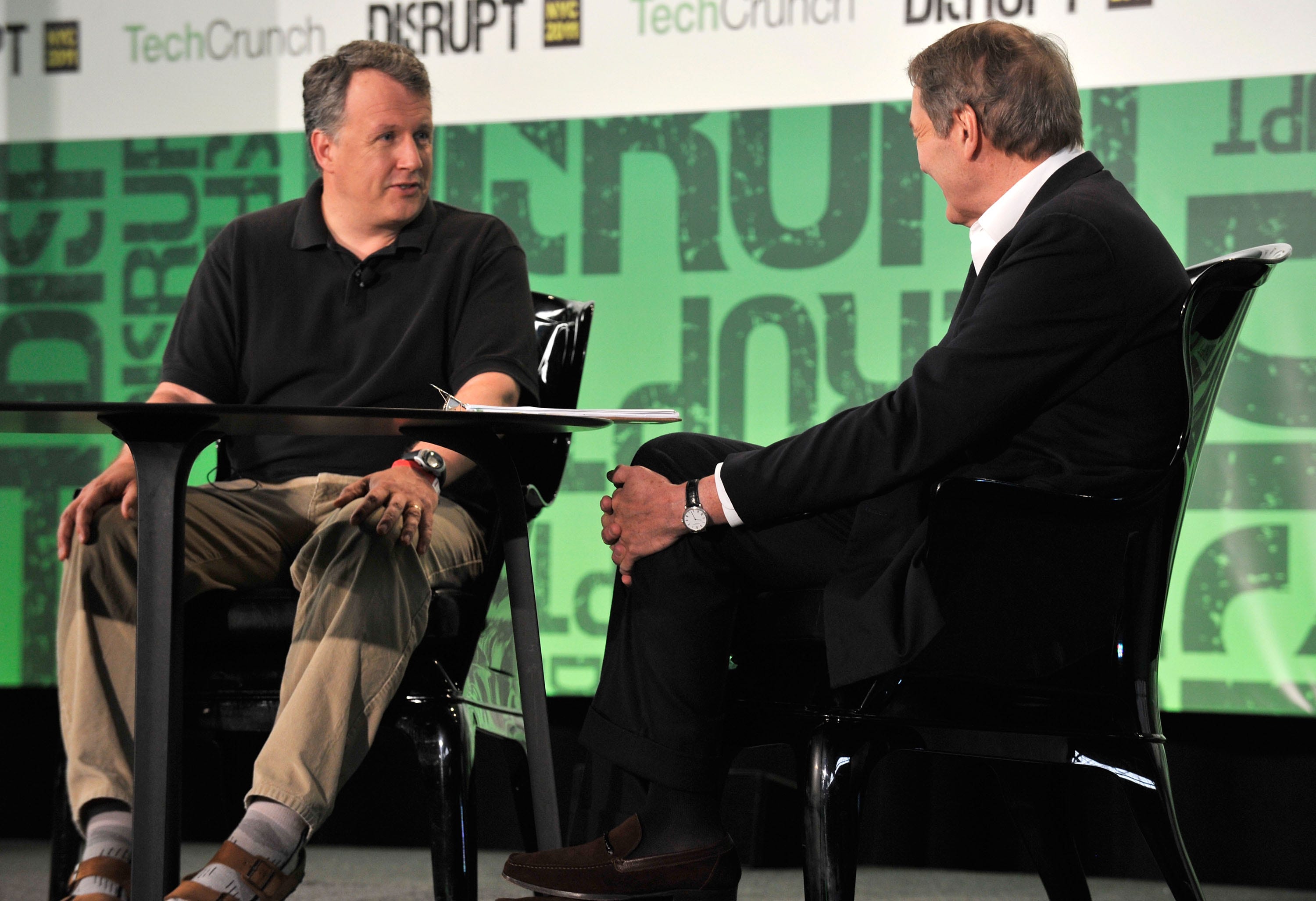 Y Combinator cofounder Paul Graham on stage in an interview