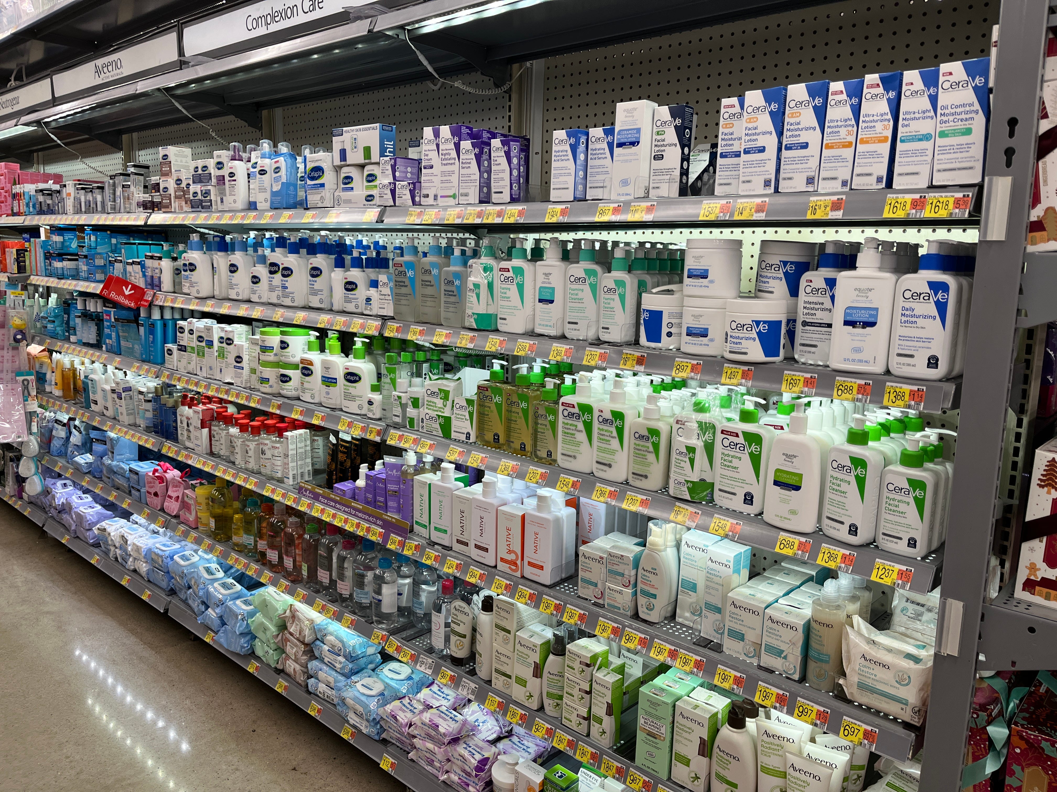 CeraVe products at Walmart in Wisconsin.