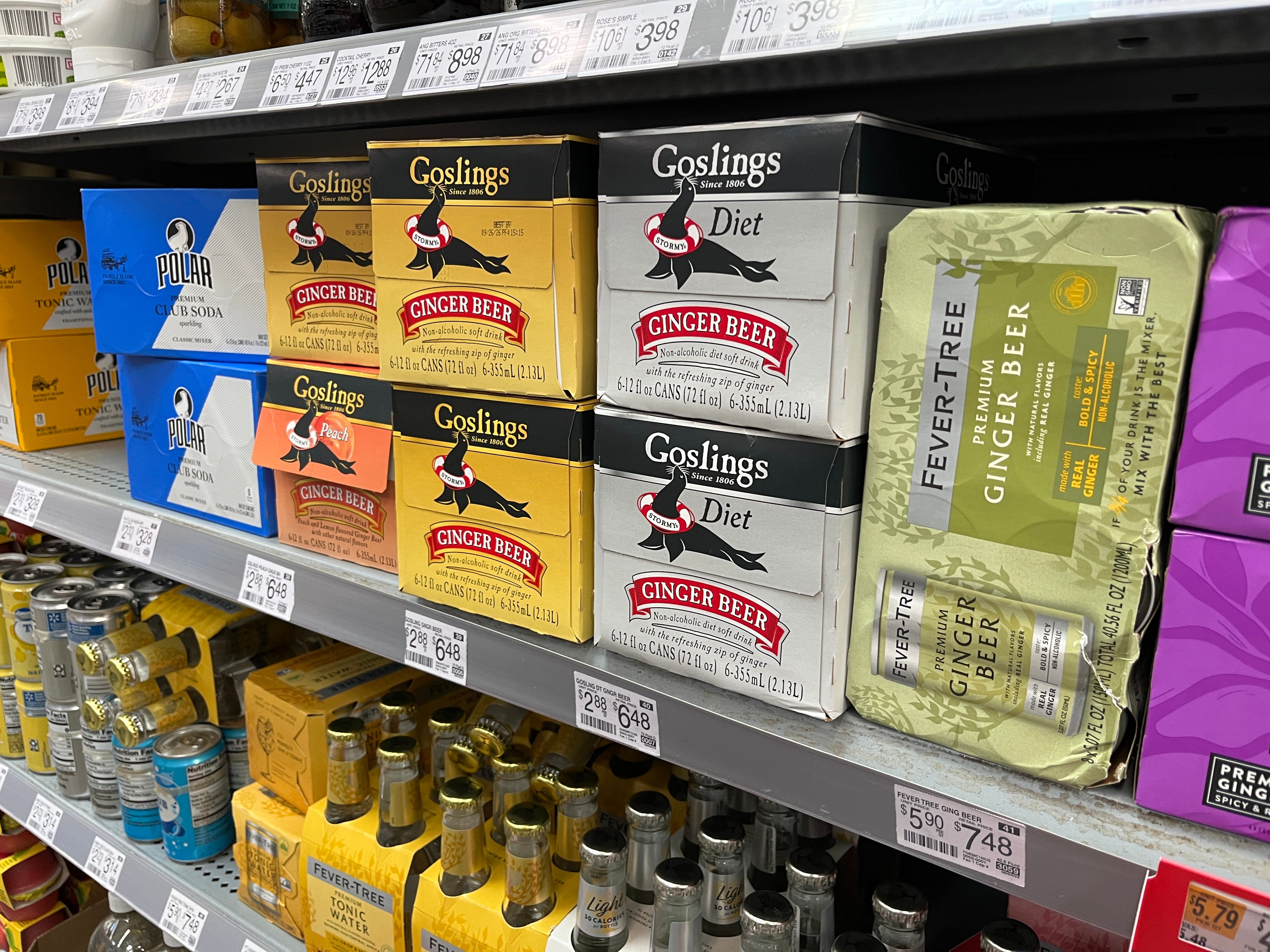 Ginger beer at Walmart in New Jersey.