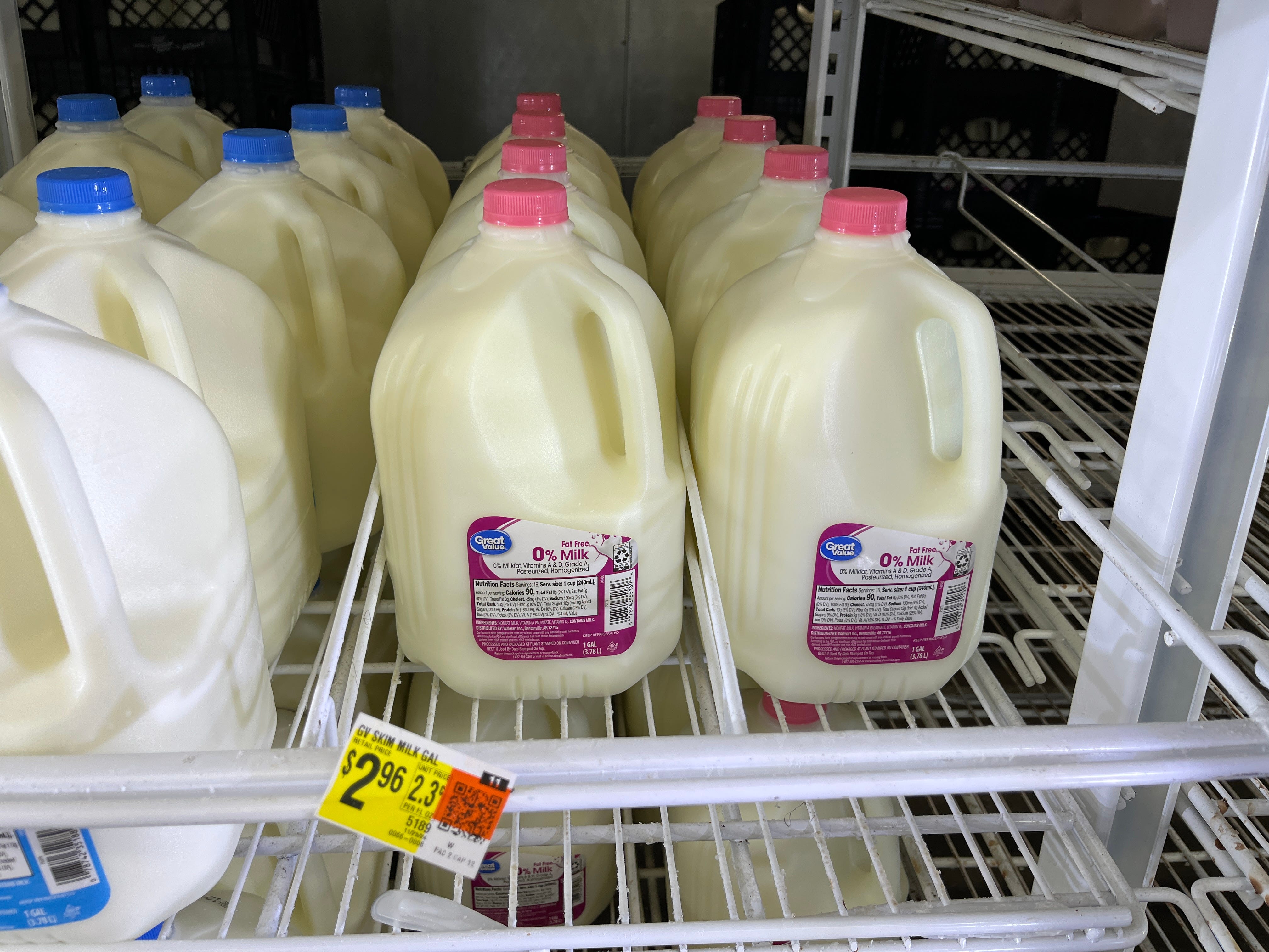 Skim milk at Walmart in Wisconsin.