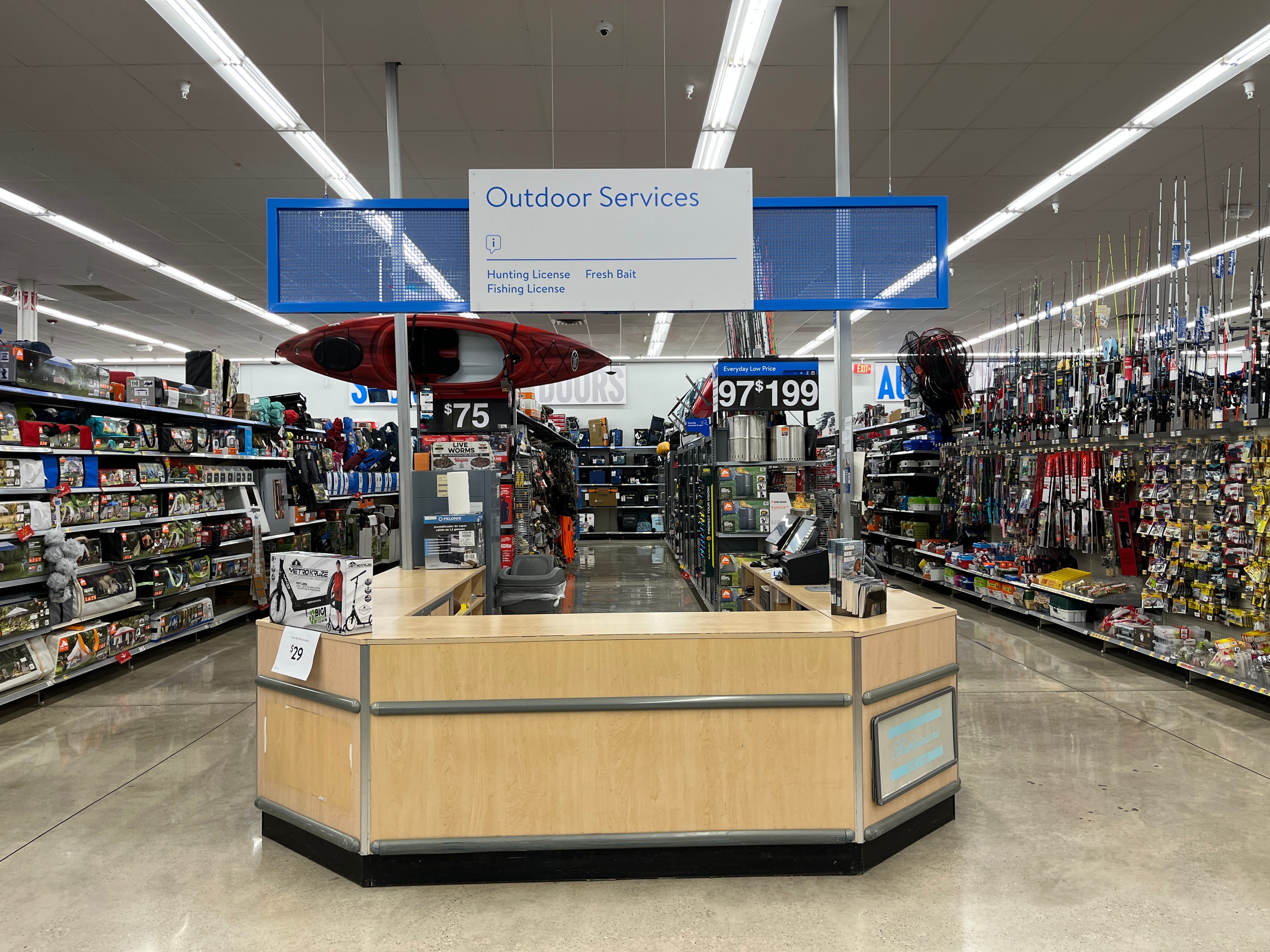 An outdoor services counter at Walmart in Wisconsin.