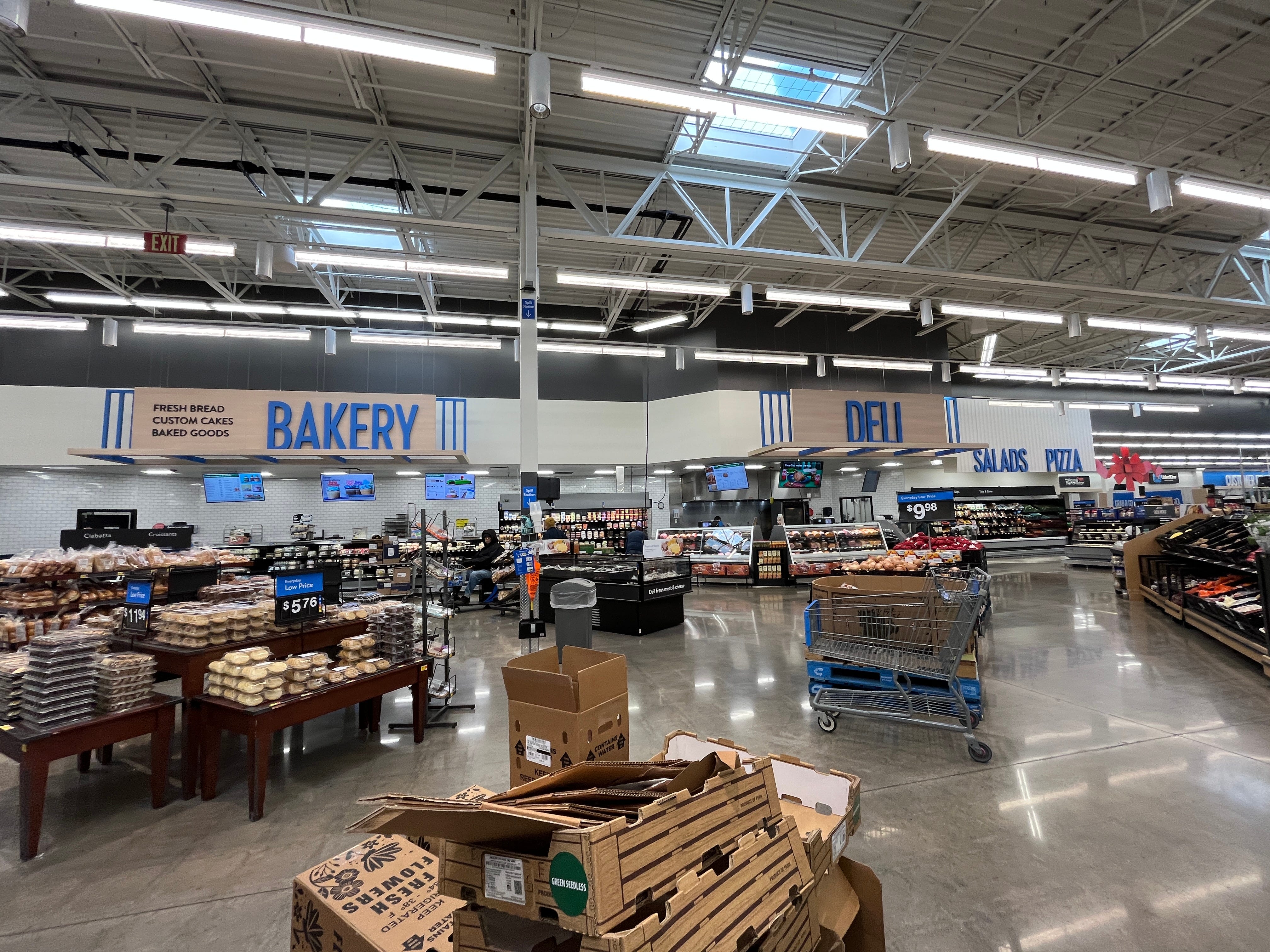 Bakery and deli sections at Walmart in Wisconsin.