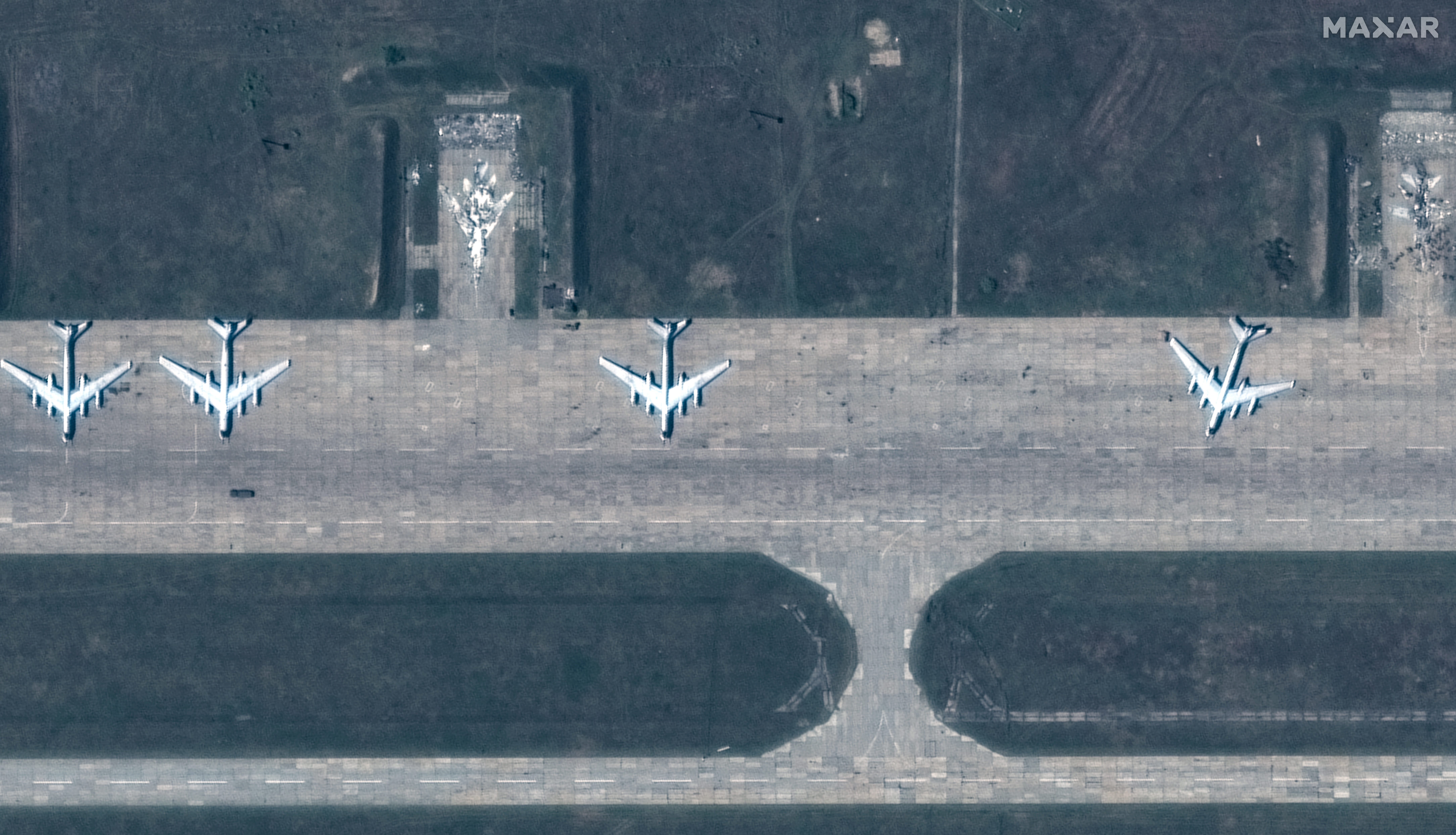 A satellite image captured on May 22 shows four Tu-95 aircraft at the Belaya airbase.