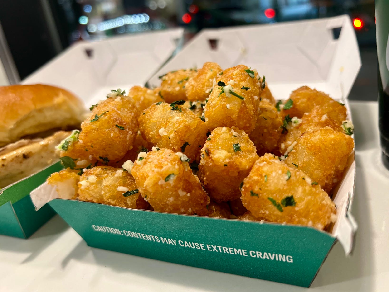 Parmesan tater tots from Wahlburgers.