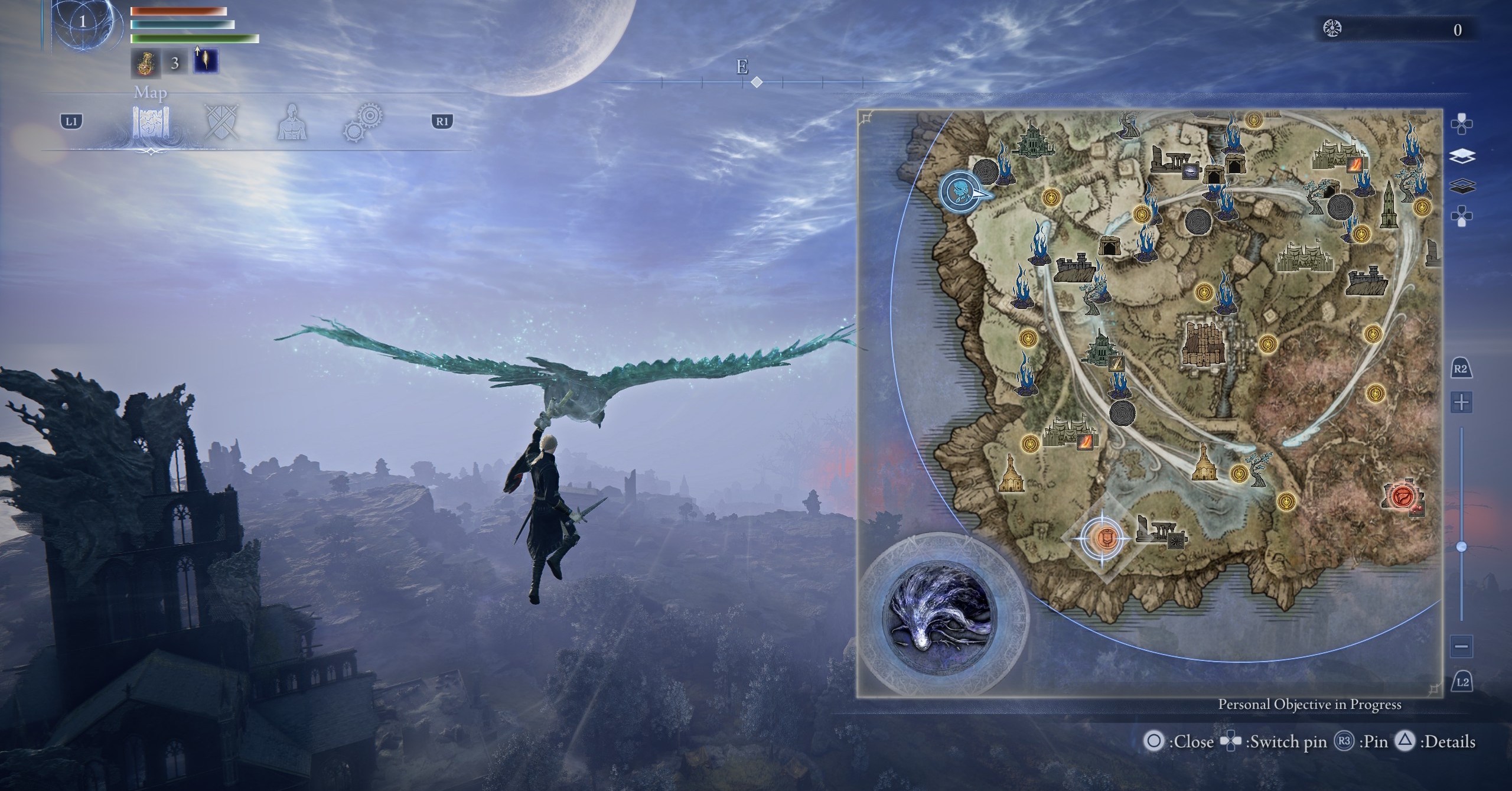 A map image showing where to find armament materials in Elden Ring Nightreign