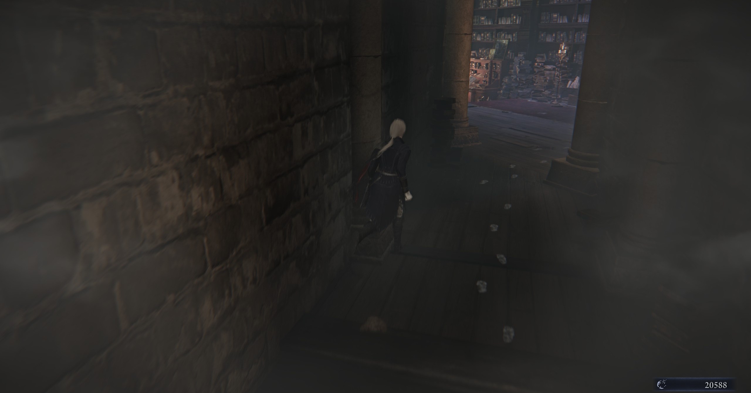 The Duchess following a trail of flour-y footprints in Elden Ring Nightreign