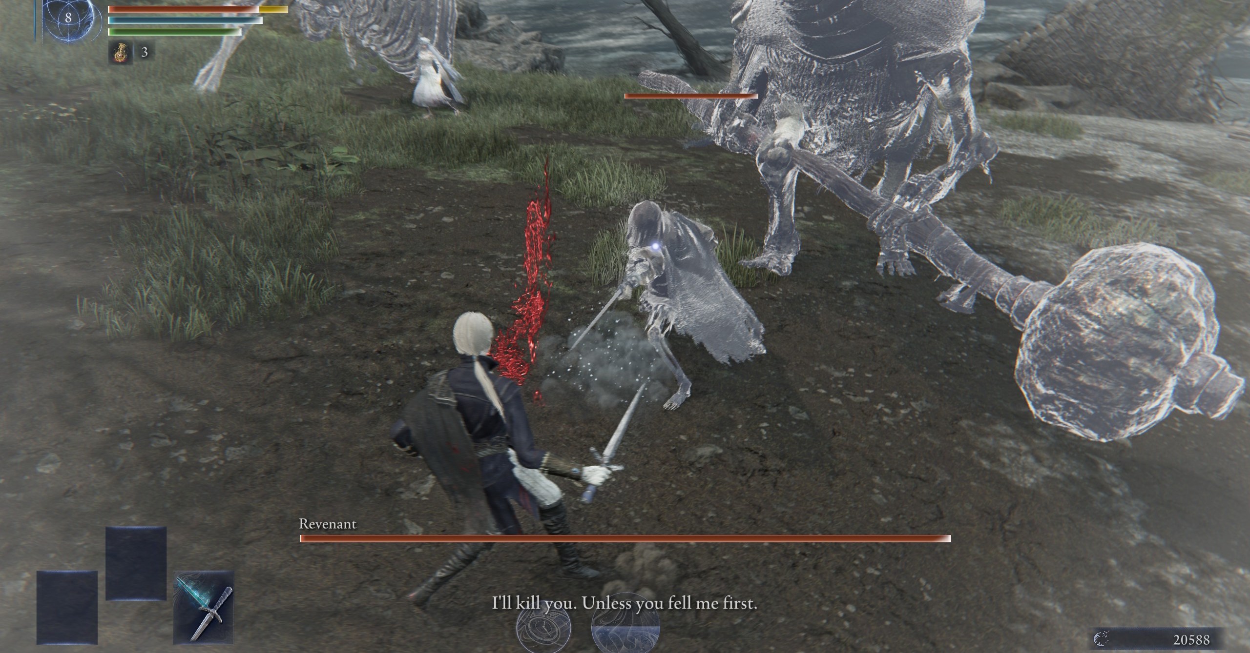 The Duchess attacking Helen in Elden Ring Nightreign