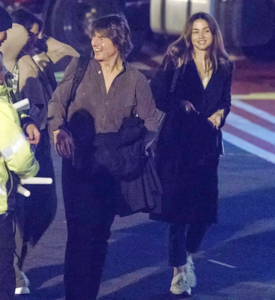 Tom Cruise and Ana de Armas spark more romance rumours as they arrive at London Heliport Battersea together for the second day in a row.
