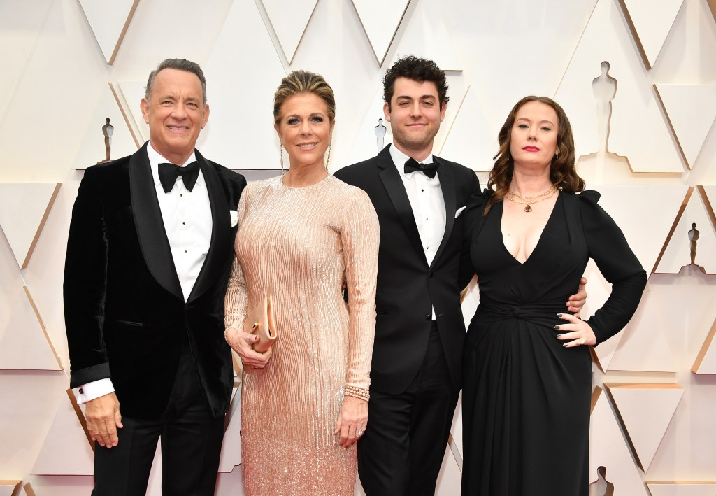 Tom Hanks, Rita Wilson, Truman Theodore Hanks, and Elizabeth Hanks attend the 92nd Annual Academy Awards at Hollywood and Highland on February 09, 2020 in Hollywood, Calif