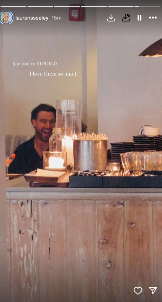 Travis Kelce and Taylor Swift seen at a restaurant in Florida.
